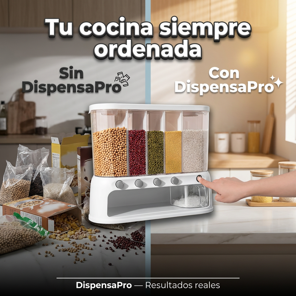 DispensaPro — Organizador de granos con 6 secciones