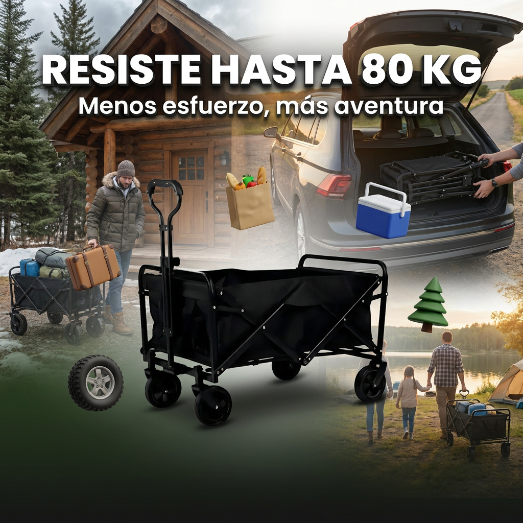 CargaPro — Carrito plegable para camping y hogar