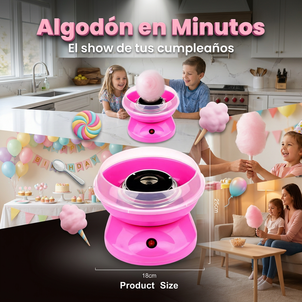 NubeMax — Máquina de Algodón de Azúcar para Casa y Fiestas