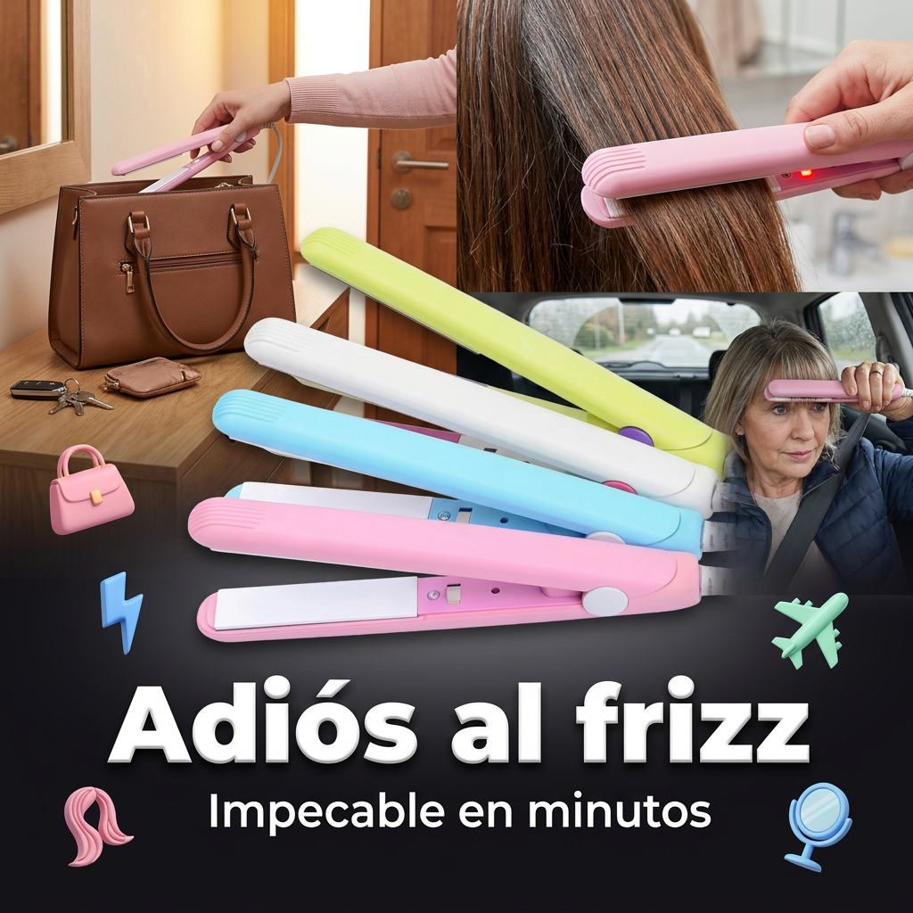 Mini Plancha Portátil — Alisadora de Cartera y Viajes