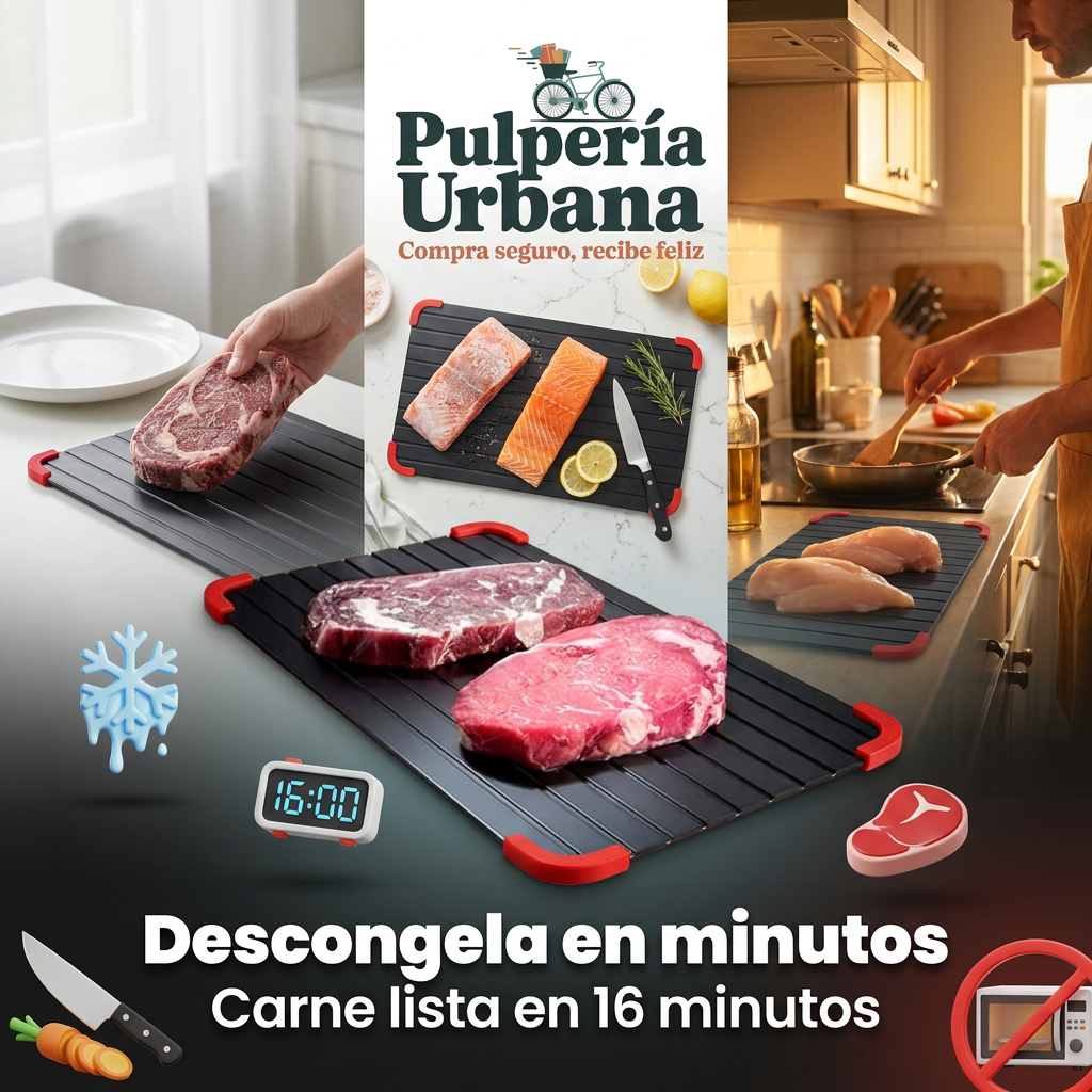 Bandeja Descongelante Rápida — aluminio conductor sin electricidad