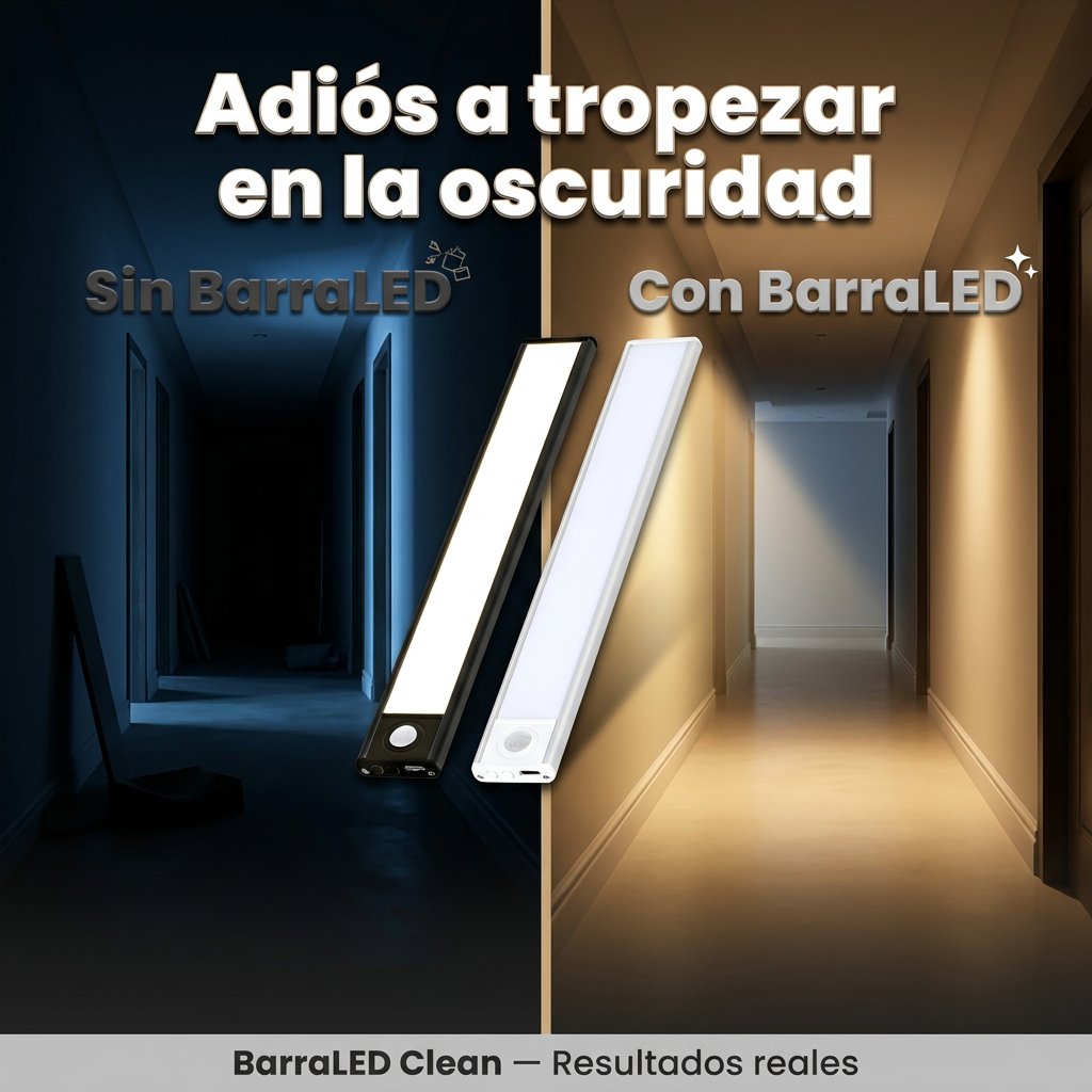 BarraLED Clean — Luz automática con sensor de movimiento