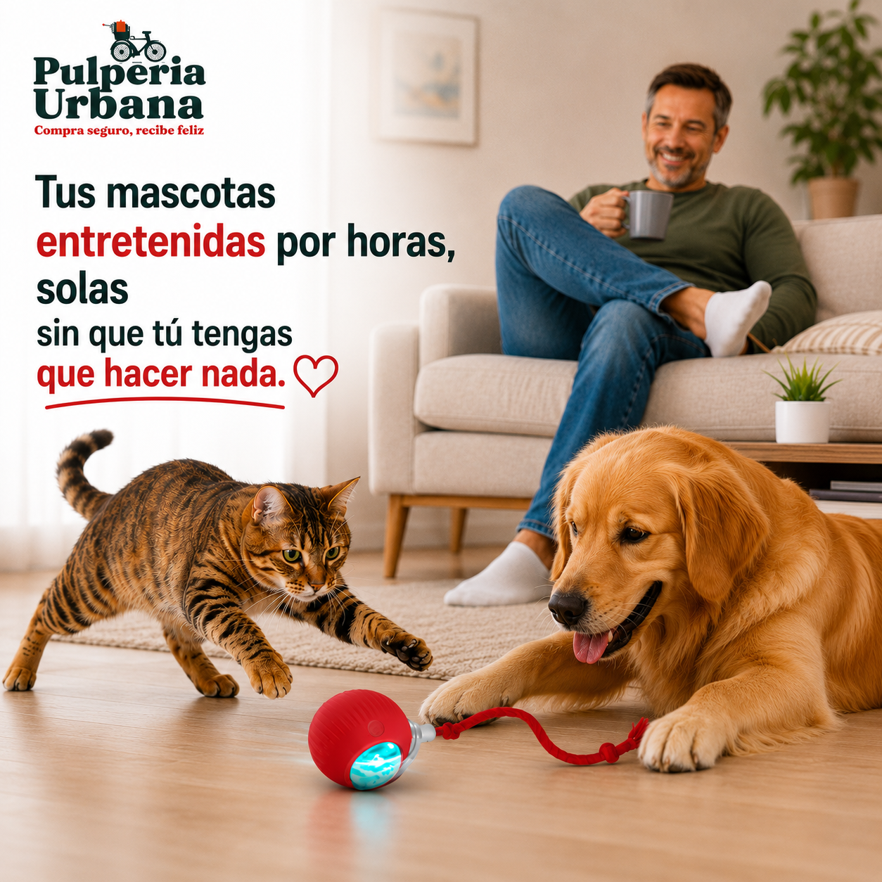 RunRoll - Pelota inteligente Mascota con cuerda