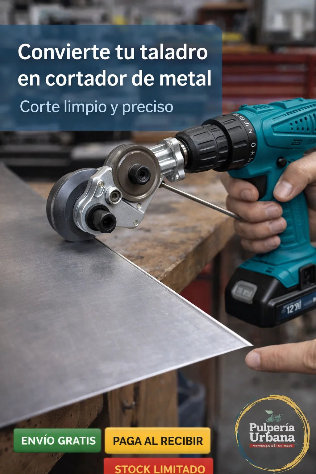 Adaptador Cortador De Lata Para Taladro