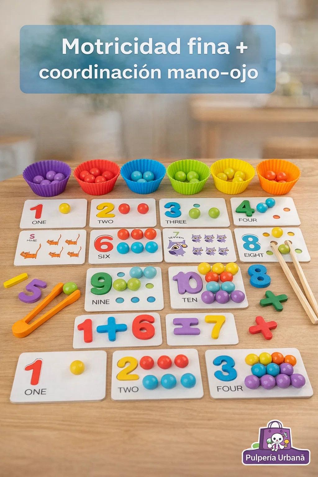 🧮 Juego Montessori de Matemáticas para Niños (3+)