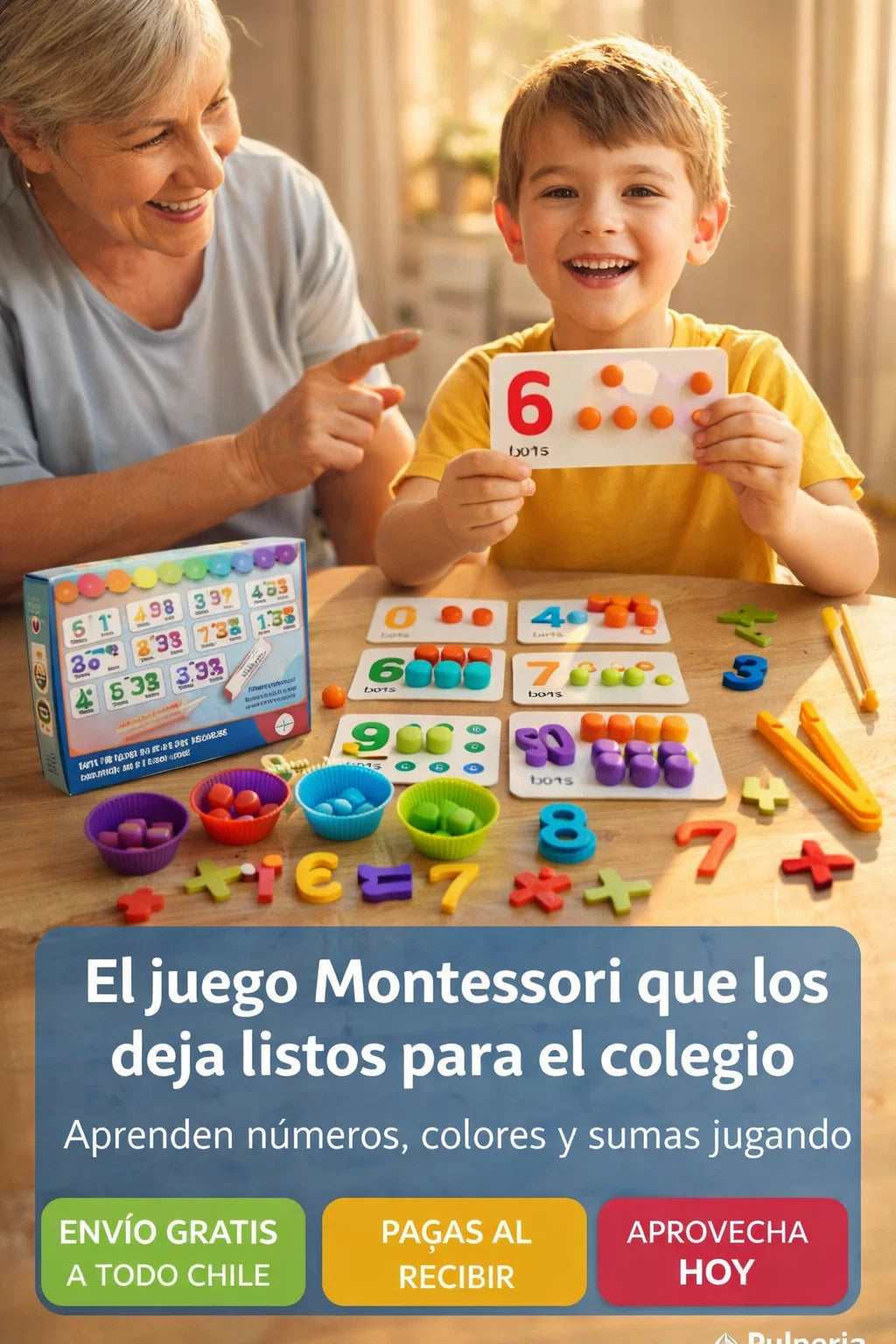 🧮 Juego Montessori de Matemáticas para Niños (3+)